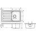 Hansgrohe S44 S440-F342 86 Built-In Sink 342 with Drain Board Long and Automatic Drain Kit - Stainless Steel - Unbeatable Bathrooms
