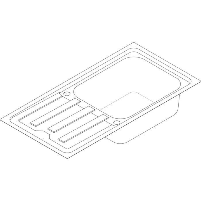 Hansgrohe S44 S440-F500 100 Built-In Sink 500 with Drain Board and Automatic Drain Kit - Stainless Steel - Unbeatable Bathrooms