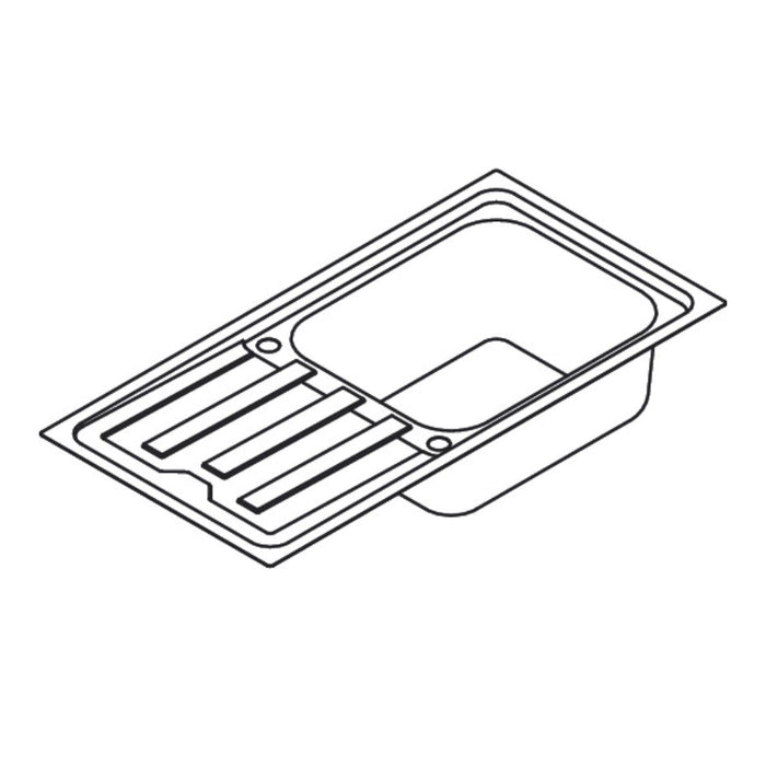 Hansgrohe S44 S440-F500 100 Built-In Sink 500 with Drain Board and Automatic Drain Kit - Stainless Steel - Unbeatable Bathrooms