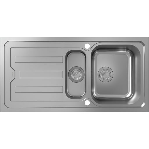 Hansgrohe S44 S440-F517 100 Built-In Sink 342/145 with Drain Board and Automatic Drain Kit - Stainless Steel - Unbeatable Bathrooms