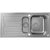 Hansgrohe S44 S440-F517 100 Built-In Sink 342/145 with Drain Board and Automatic Drain Kit - Stainless Steel - Unbeatable Bathrooms