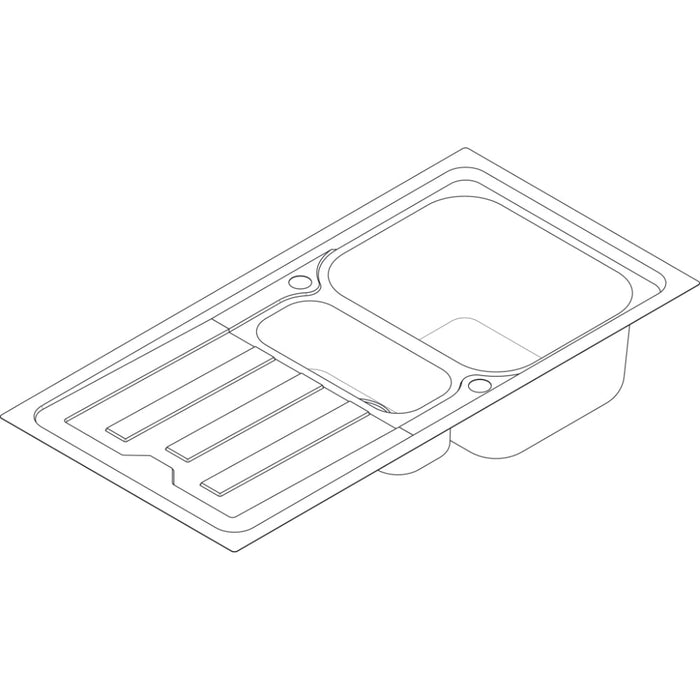 Hansgrohe S44 S440-F517 100 Built-In Sink 342/145 with Drain Board and Automatic Drain Kit - Stainless Steel - Unbeatable Bathrooms