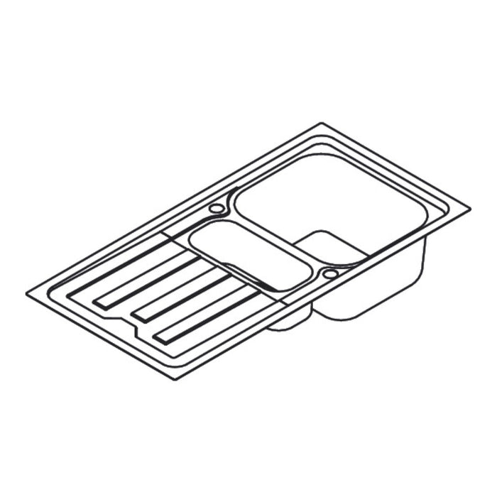 Hansgrohe S44 S440-F517 100 Built-In Sink 342/145 with Drain Board and Automatic Drain Kit - Stainless Steel - Unbeatable Bathrooms
