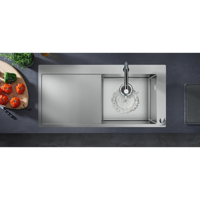 Hansgrohe S71 S717-F450 Built-In Sink 450 with Drainer - Stainless Steel - Unbeatable Bathrooms