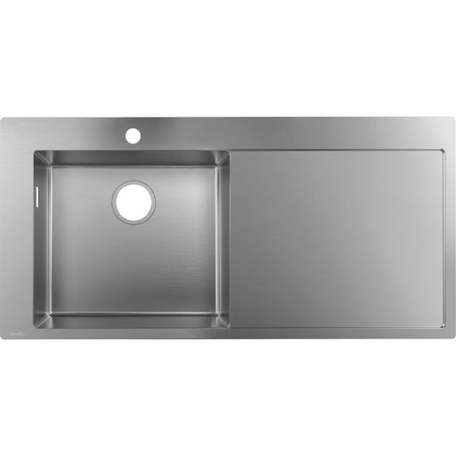 Hansgrohe S71 S716-F450 Built In Sink 450 with Drainer - Stainless Steel - Unbeatable Bathrooms