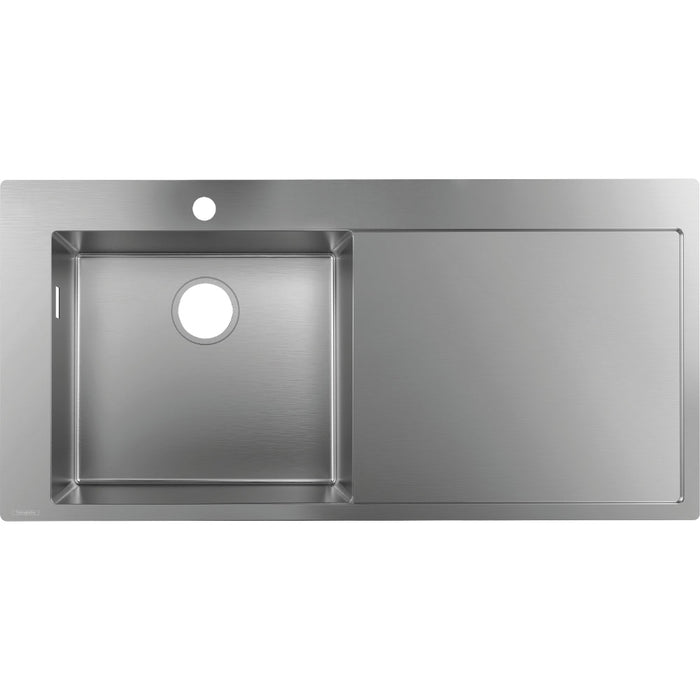 Hansgrohe S71 S716-F450 Built In Sink 450 with Drainer - Stainless Steel - Unbeatable Bathrooms