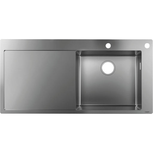 Hansgrohe S71 S717-F450 Built-In Sink 450 with Drainer - Stainless Steel - Unbeatable Bathrooms