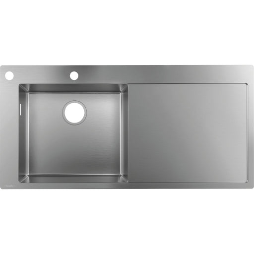 Hansgrohe S71 S718-F450 Built In Sink 450 with Drainer - Stainless Steel - Unbeatable Bathrooms