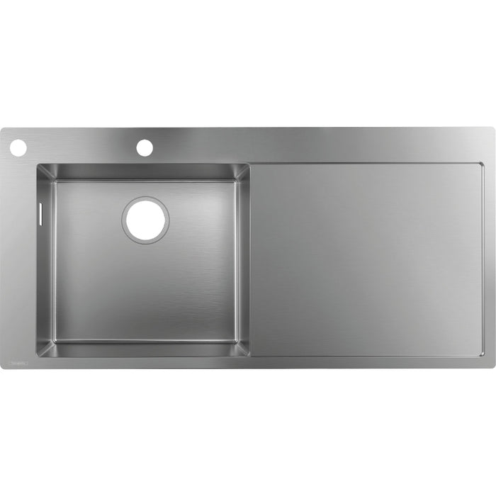 Hansgrohe S71 S718-F450 Built In Sink 450 with Drainer - Stainless Steel - Unbeatable Bathrooms