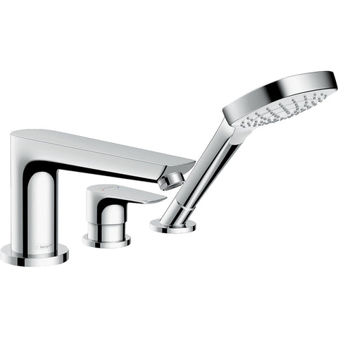 Hansgrohe Talis E 3-Hole Rim-Mounted Single Lever Bath Mixer For Secuflex - Chrome - Unbeatable Bathrooms