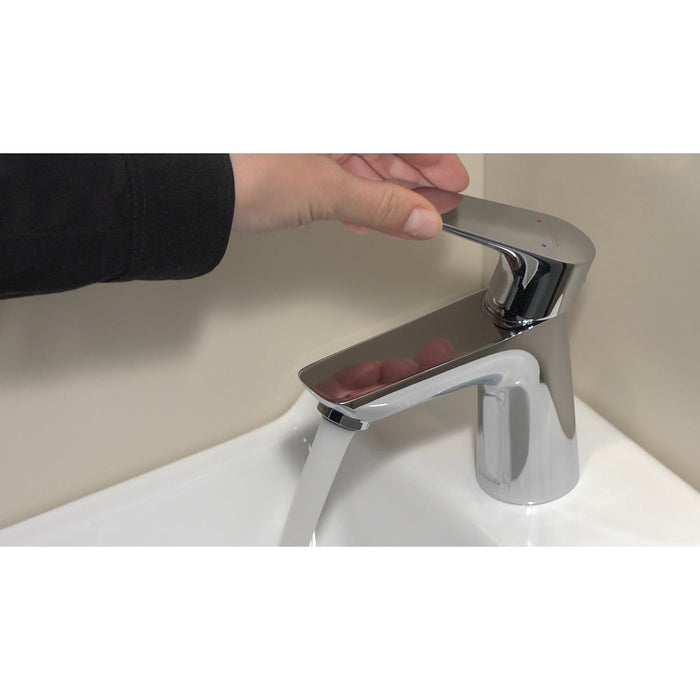 Hansgrohe Talis E Single Lever Basin Mixer 80 with Pop-Up Waste - Chrome - Unbeatable Bathrooms