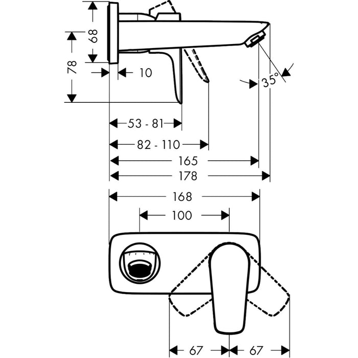 Hansgrohe Talis E Single Lever Basin Mixer For Concealed Installation with Spout 16.5 cm - Chrome - Unbeatable Bathrooms