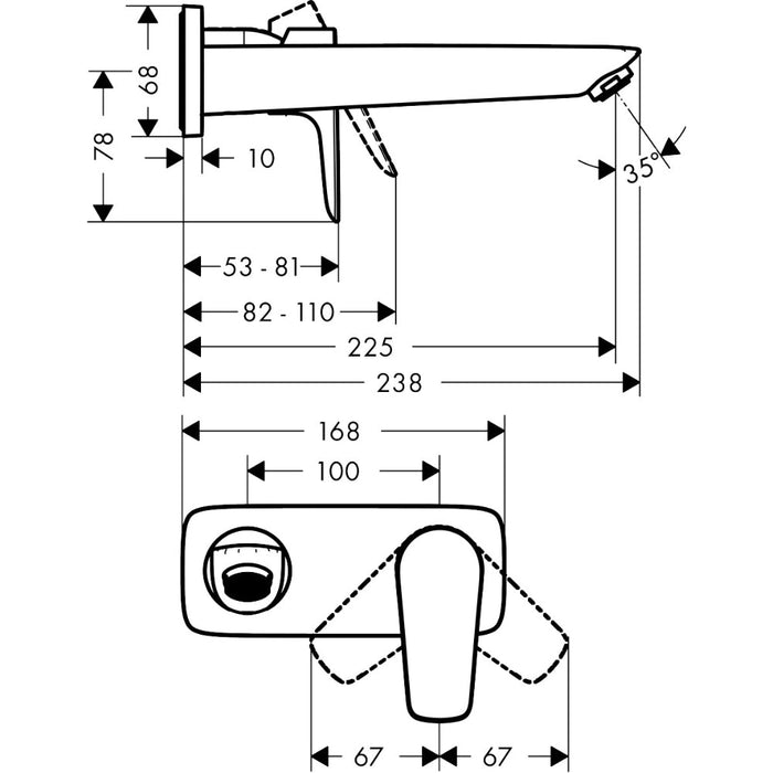 Hansgrohe Talis E Single Lever Basin Mixer For Concealed Installation with Spout 22.5 cm - Unbeatable Bathrooms