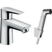 Hansgrohe Talis E Single Lever Basin Mixer with Bidet Spray and Shower Hose 160 cm - Chrome - Unbeatable Bathrooms
