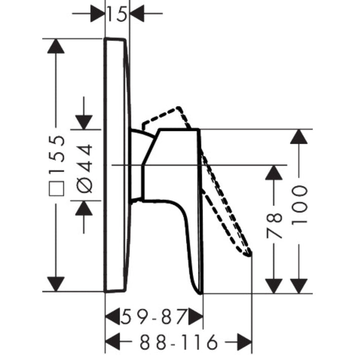 Hansgrohe Talis E Single Lever Manual Shower Mixer Soft Cube For Concealed Installation - Unbeatable Bathrooms