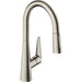 Hansgrohe Talis M51 Single Lever Kitchen Mixer 200 Ecosmart with Pull-Out Spray, 2 Spray Modes - Stainless Steel - Unbeatable Bathrooms