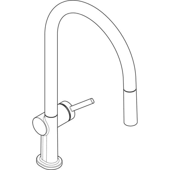 Hansgrohe Talis M54 Single Lever Kitchen Mixer 210 with Pull-Out Spray, 2 Spray Modes - Unbeatable Bathrooms