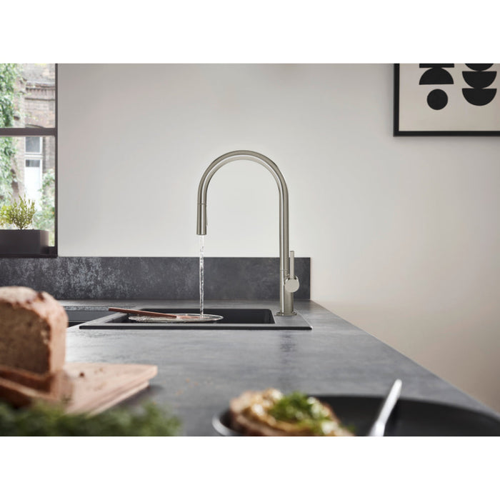 Hansgrohe Talis M54 Single Lever Kitchen Mixer 210 with Pull-Out Spray and Sbox, 2 Spray Modes - Unbeatable Bathrooms
