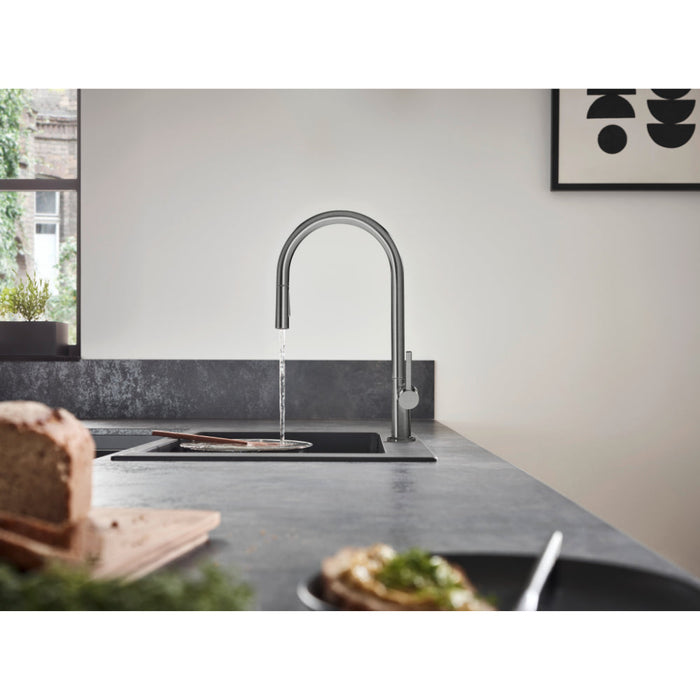 Hansgrohe Talis M54 Single Lever Kitchen Mixer 210 with Pull-Out Spray and Sbox, 2 Spray Modes - Unbeatable Bathrooms