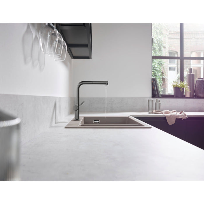 Hansgrohe Talis M54 Single Lever Kitchen Mixer 270 with Pull-Out Spout and Sbox, Single Spray Mode - Unbeatable Bathrooms