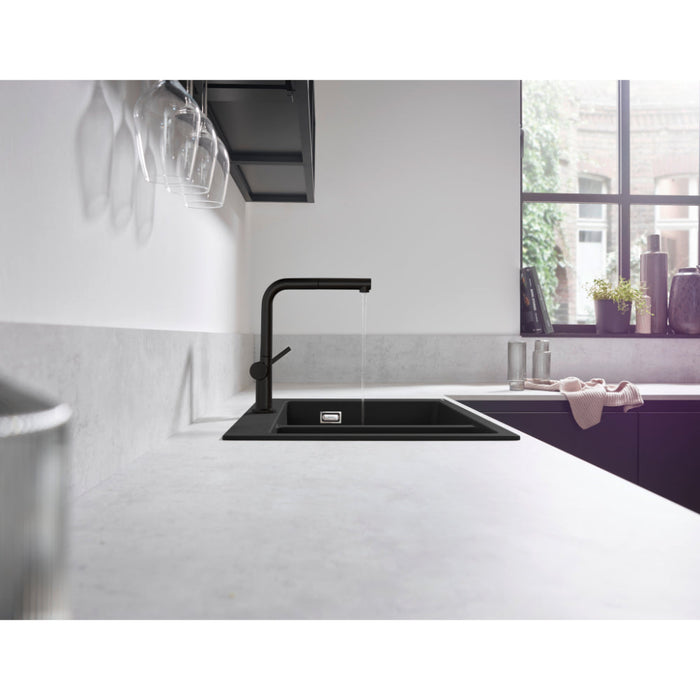 Hansgrohe Talis M54 Single Lever Kitchen Mixer 270 with Pull-Out Spout and Sbox, Single Spray Mode - Unbeatable Bathrooms