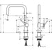 Hansgrohe Talis M54 Single Lever Kitchen Mixer U 220 Ecosmart, Single Spray Mode - Unbeatable Bathrooms