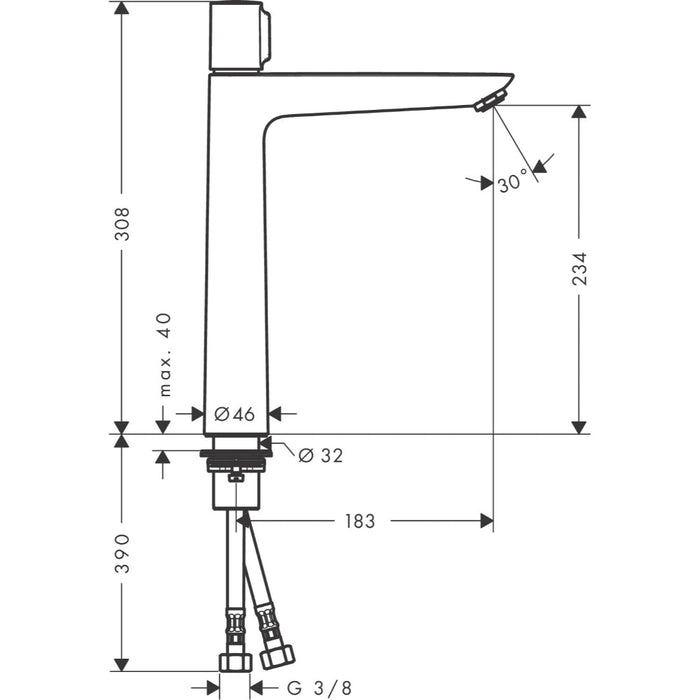 Hansgrohe Talis Select E Basin Mixer 240 Without Waste - Chrome - Unbeatable Bathrooms