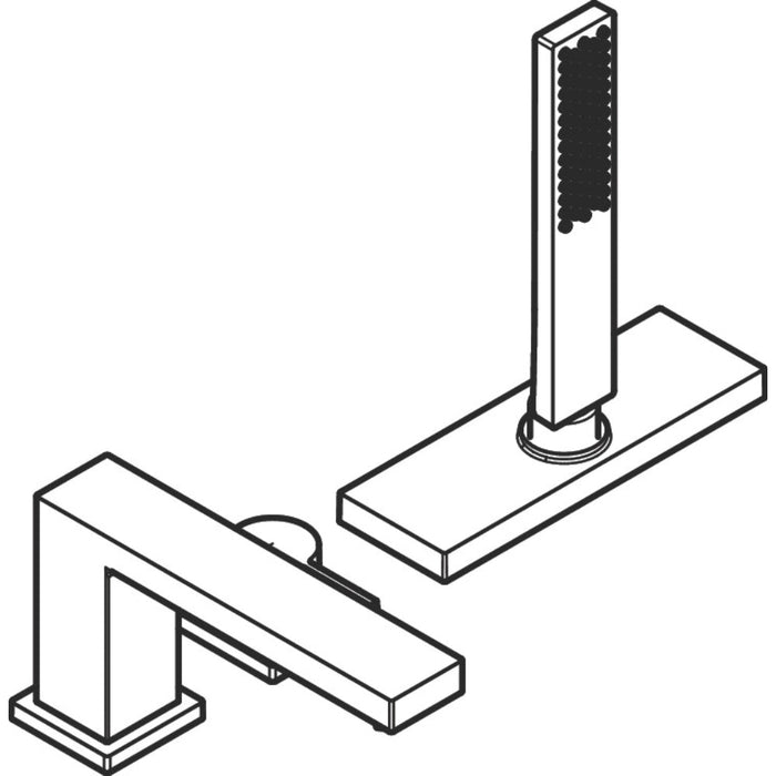 Hansgrohe Tecturis E 3-Hole Rim Mounted Single Lever Bath Mixer with Sbox - Unbeatable Bathrooms