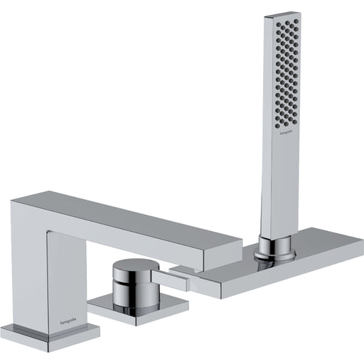 Hansgrohe Tecturis E 3-Hole Rim Mounted Single Lever Bath Mixer with Sbox - Unbeatable Bathrooms