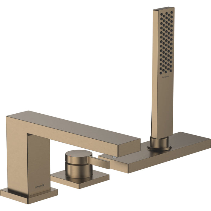 Hansgrohe Tecturis E 3-Hole Rim Mounted Single Lever Bath Mixer with Sbox - Unbeatable Bathrooms
