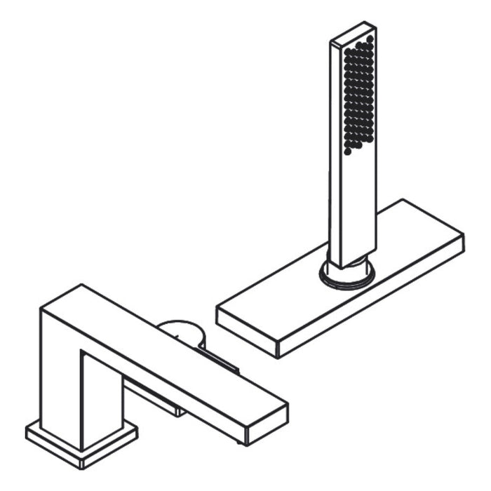 Hansgrohe Tecturis E 3-Hole Rim Mounted Single Lever Bath Mixer with Sbox - Unbeatable Bathrooms