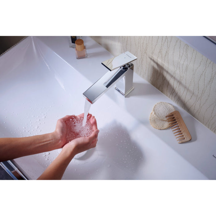 Hansgrohe Tecturis E Single Lever Basin Mixer 110 Coolstart Ecosmart+ with Pop-Up Waste Set - Unbeatable Bathrooms
