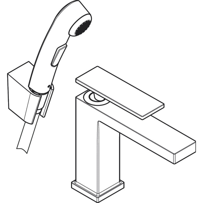 Hansgrohe Tecturis E Single Lever Basin Mixer 110 with Bidette Hand Shower and Shower Hose 160 cm - Unbeatable Bathrooms