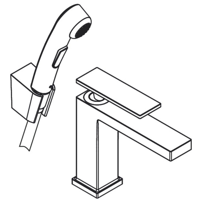 Hansgrohe Tecturis E Single Lever Basin Mixer 110 with Bidette Hand Shower and Shower Hose 160 cm - Unbeatable Bathrooms