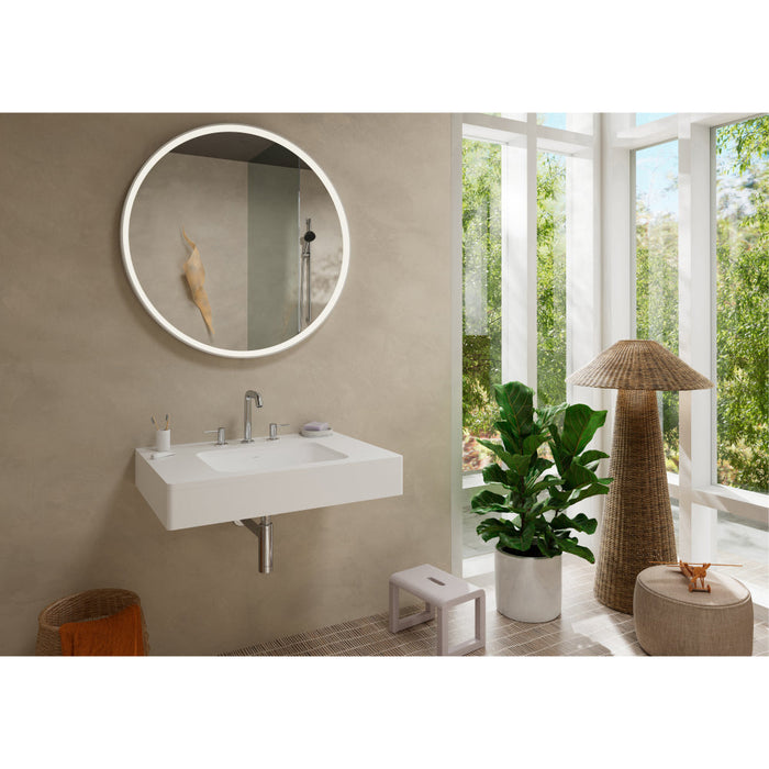 Hansgrohe Tecturis S 3-Hole Basin Mixer 150 Ecosmart+ with Push-Open Waste Set - Unbeatable Bathrooms