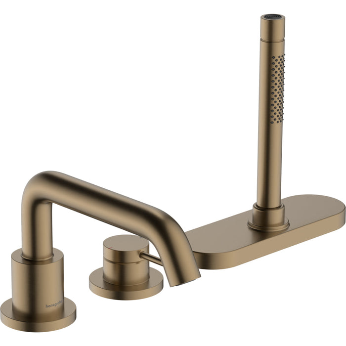 Hansgrohe Tecturis S 3-Hole Rim Mounted Single Lever Bath Mixer with Sbox - Unbeatable Bathrooms
