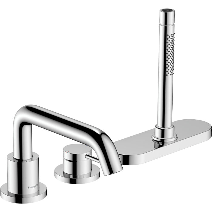 Hansgrohe Tecturis S 3-Hole Rim Mounted Single Lever Bath Mixer with Sbox - Unbeatable Bathrooms
