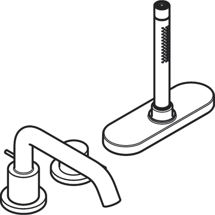 Hansgrohe Tecturis S 3-Hole Rim Mounted Single Lever Bath Mixer with Sbox - Unbeatable Bathrooms