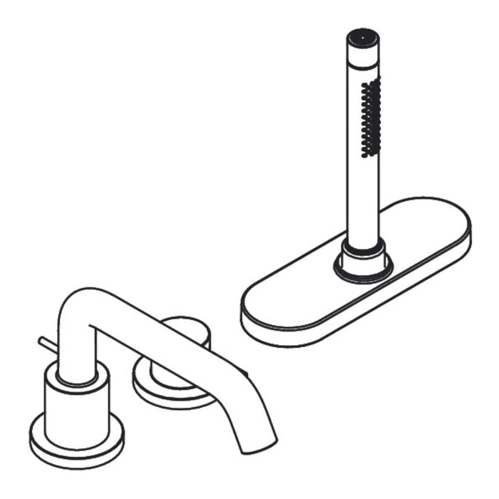 Hansgrohe Tecturis S 3-Hole Rim Mounted Single Lever Bath Mixer with Sbox - Unbeatable Bathrooms
