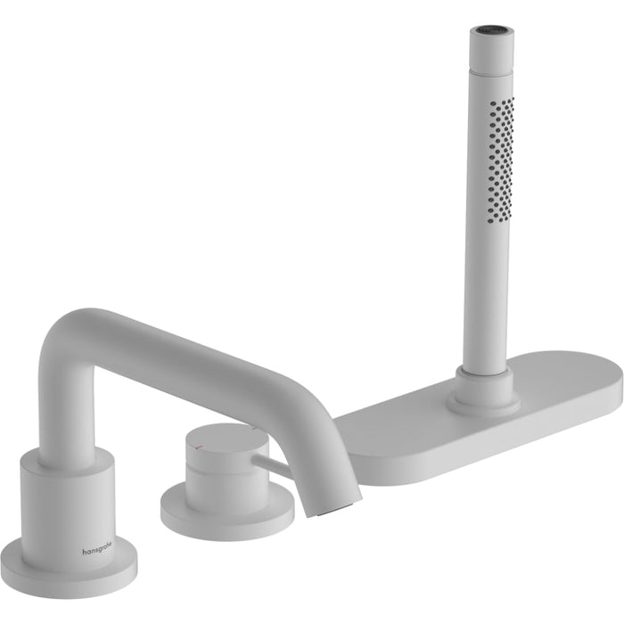 Hansgrohe Tecturis S 3-Hole Rim Mounted Single Lever Bath Mixer with Sbox - Unbeatable Bathrooms