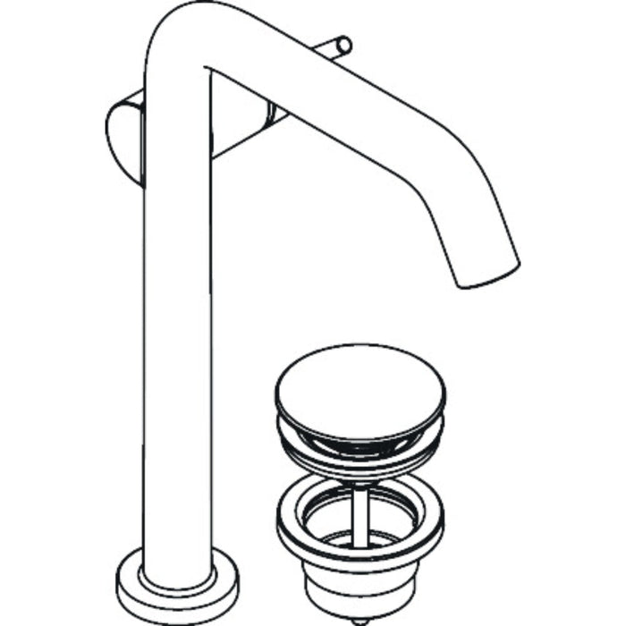 Hansgrohe Tecturis S Single Lever Basin Mixer 240 Fine Coolstart Ecosmart+ For Wash Bowls with Push-Open Waste Set - Unbeatable Bathrooms