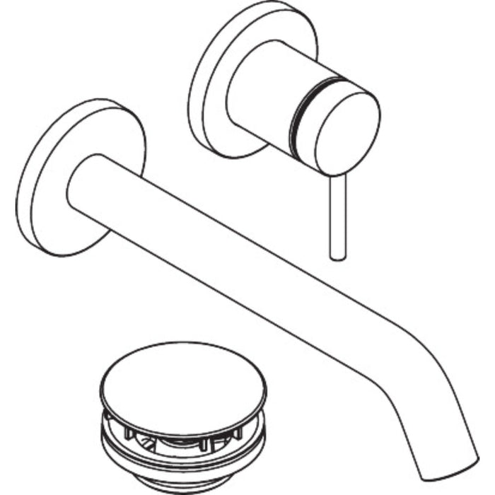 Hansgrohe Tecturis S Single Lever Basin Mixer For Concealed Installation Wall-Mounted Ecosmart+ with Spout 22,5 cm - Unbeatable Bathrooms