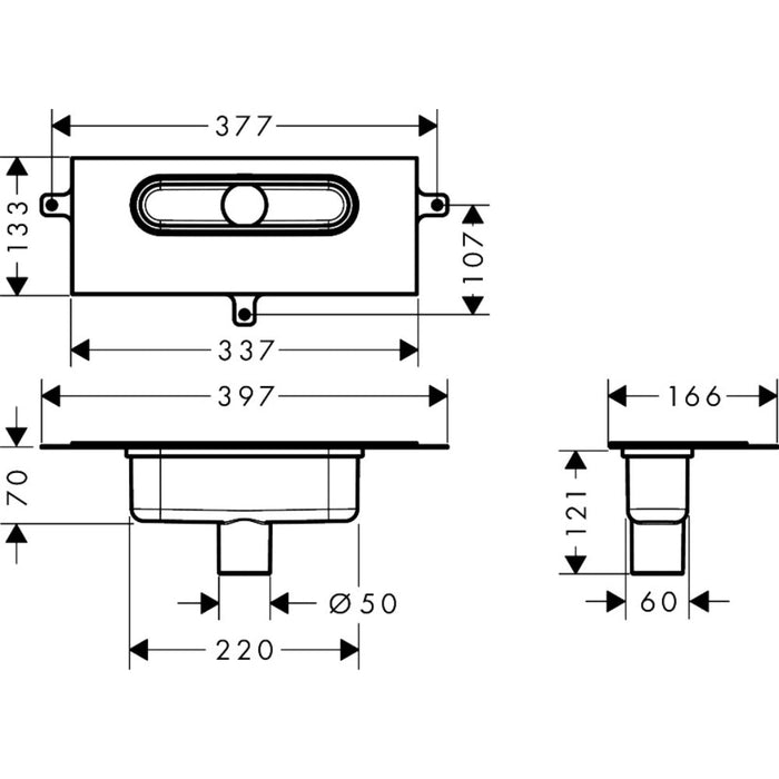 Hansgrohe Ubox Universal Base Set For Finish Sets For Vertical Installation - Unbeatable Bathrooms