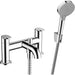 Hansgrohe Vernis Blend 2-Hole Rim Mounted Bath Mixer with Diverter Valve and Vernis Blend Hand Shower Vario - Unbeatable Bathrooms