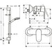 Hansgrohe Vernis Blend Shower System For Exposed Installation 100 Vario Ecosmart with Single Lever Shower Mixer and Shower Bar Crometta 65 cm - Chrome - Unbeatable Bathrooms