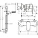 Hansgrohe Vernis Blend Shower System For Exposed Installation 100 Vario Ecosmart with Single Lever Shower Mixer and Shower Bar S Puro 65 cm - Matt Black - Unbeatable Bathrooms