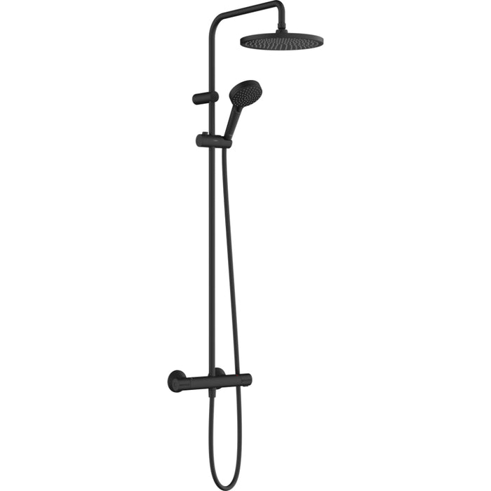 Hansgrohe Vernis Blend Showerpipe 240 1Jet with Thermostat - Matt Black - Unbeatable Bathrooms