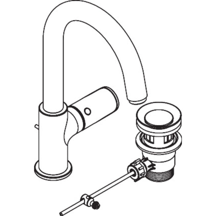 Hansgrohe Vernis Blend Single Lever Basin Mixer with Swivel Spout and Pop-Up Waste Set - Chrome - Unbeatable Bathrooms
