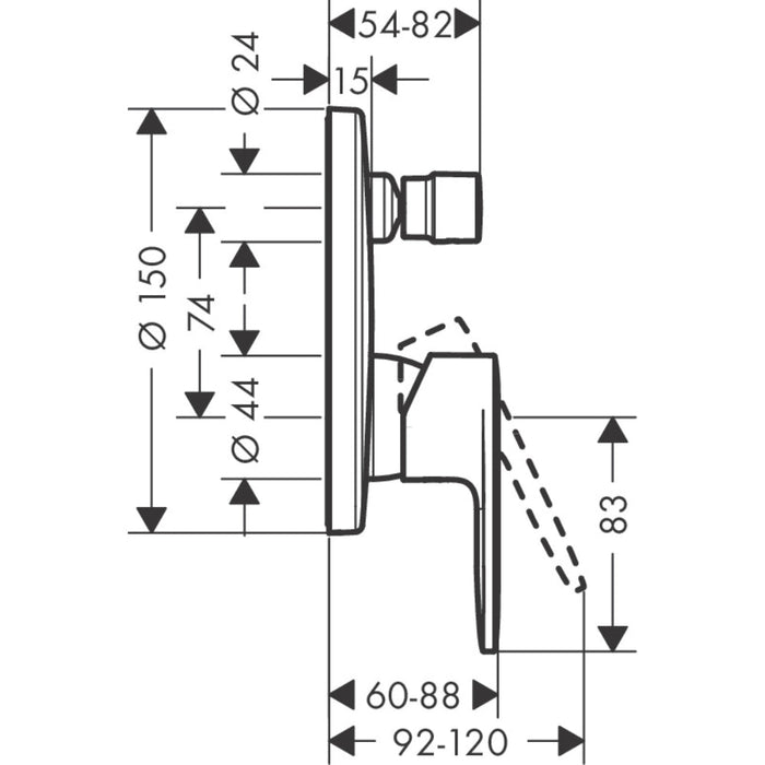 Hansgrohe Vernis Blend Single Lever Bath Mixer For Concealed Installation - Unbeatable Bathrooms