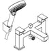 Hansgrohe Vernis Shape 2-Hole Rim Mounted Bath Mixer with Diverter Valve and Vernis Blend Hand Shower Vario - Chrome - Unbeatable Bathrooms